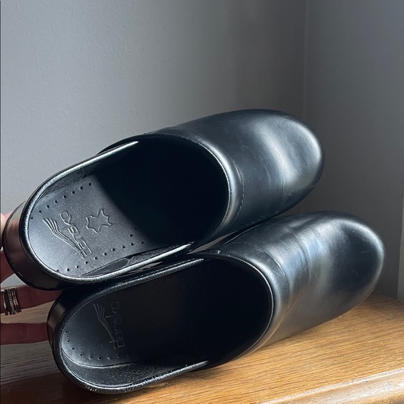 Dansko Black Leather Slip-On Shoes - Picture 2 of 9